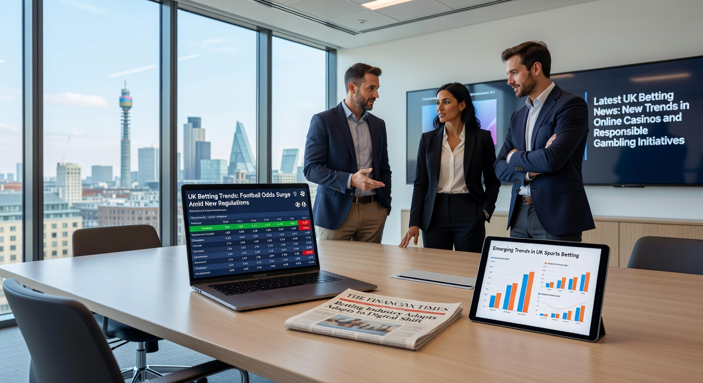 Digital illustration of UK gambling regulations transforming the industry landscape with rising tax icons and regulatory barriers