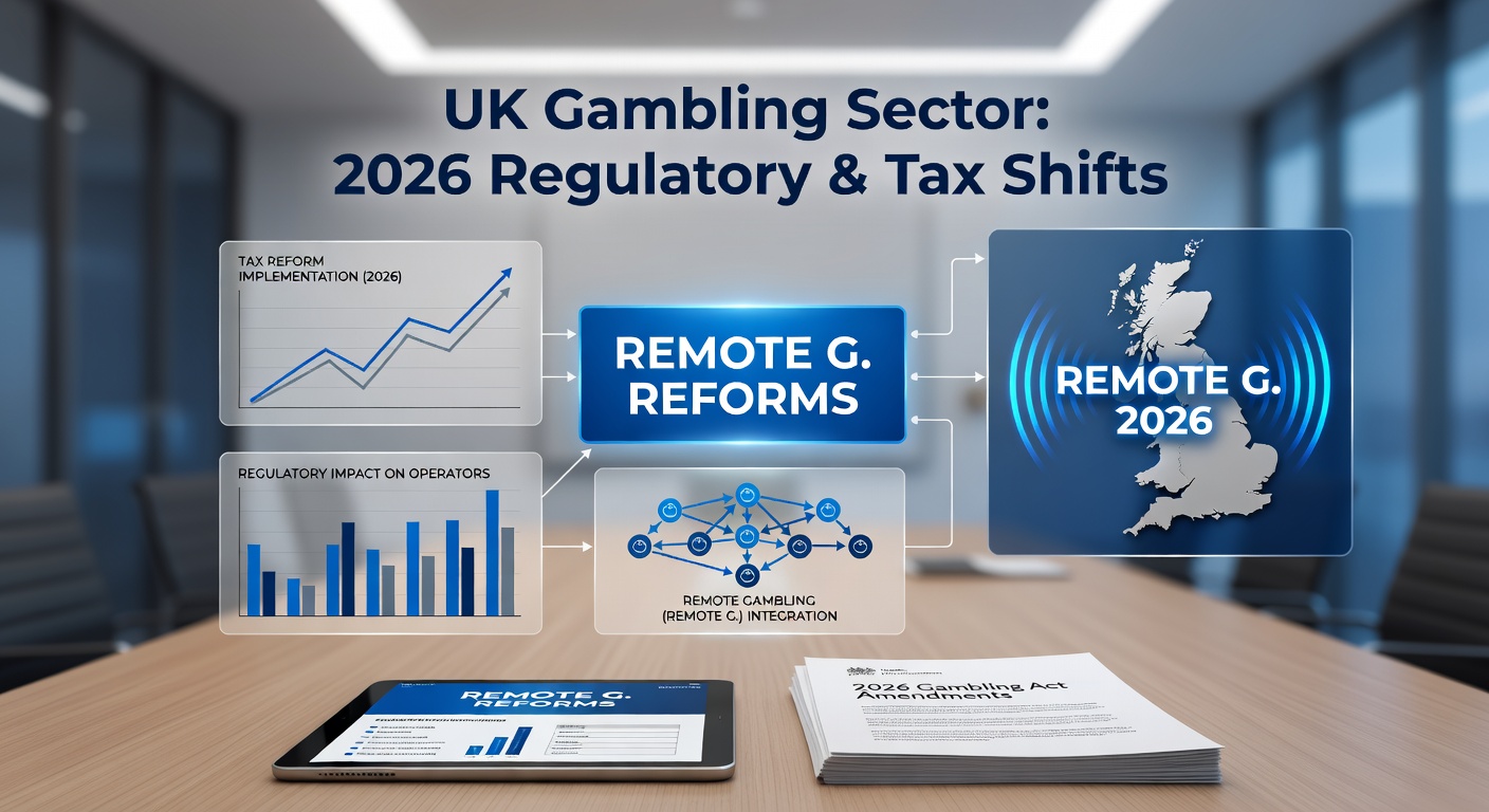 Graph showing rising UK gambling taxes and market contraction trends in 2026 with operator revenue impacts visualized