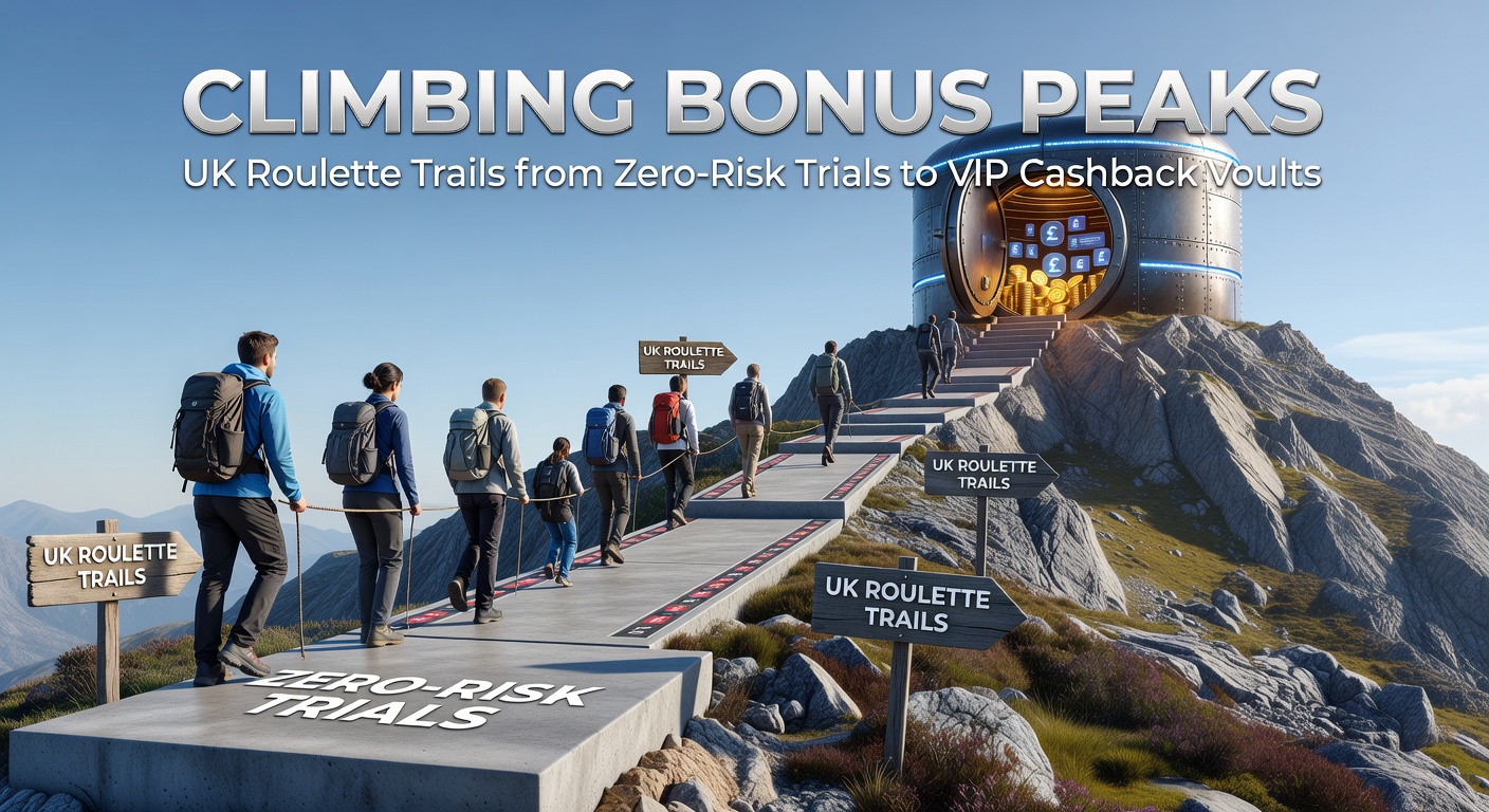 A rugged mountain trail leading upward through misty peaks, symbolizing the progressive ascent through UK roulette bonus structures from entry-level trials to elite VIP rewards