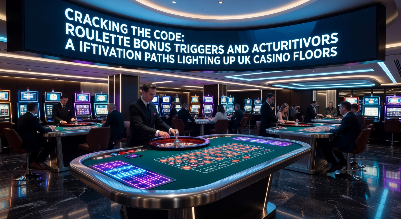 Close-up of a casino app screen showing bonus activation pathway with progress bar, wager milestones, and glowing roulette table in a UK-themed digital environment