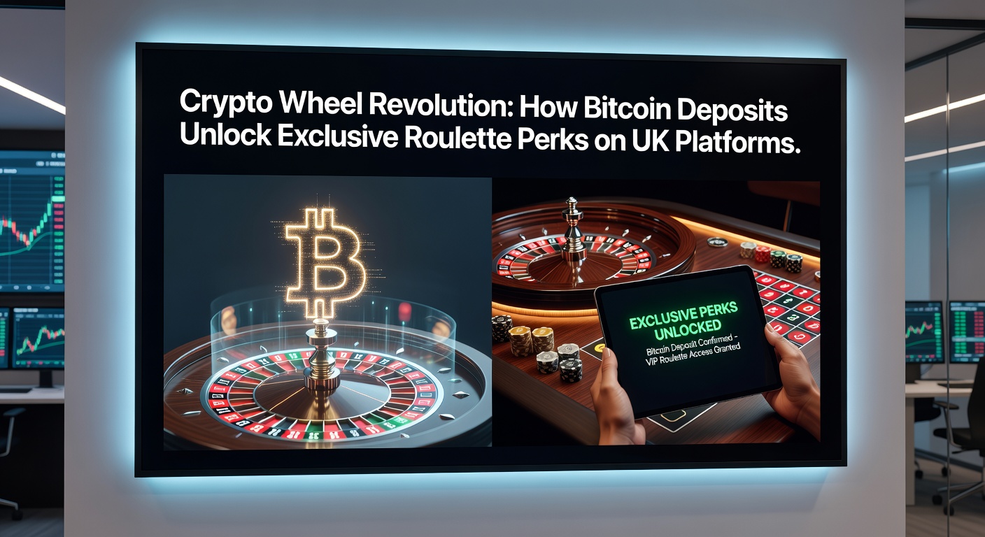 Digital wallet interface showing Bitcoin deposit confirmation leading to a sparkling roulette bonus popup on a UK casino app