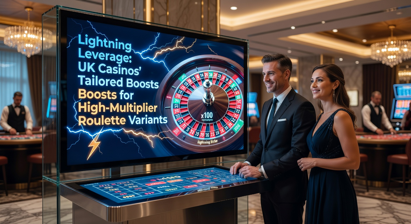 Close-up of a UK casino interface displaying active lightning multipliers on a roulette table, with promotional banners highlighting tailored deposit boosts