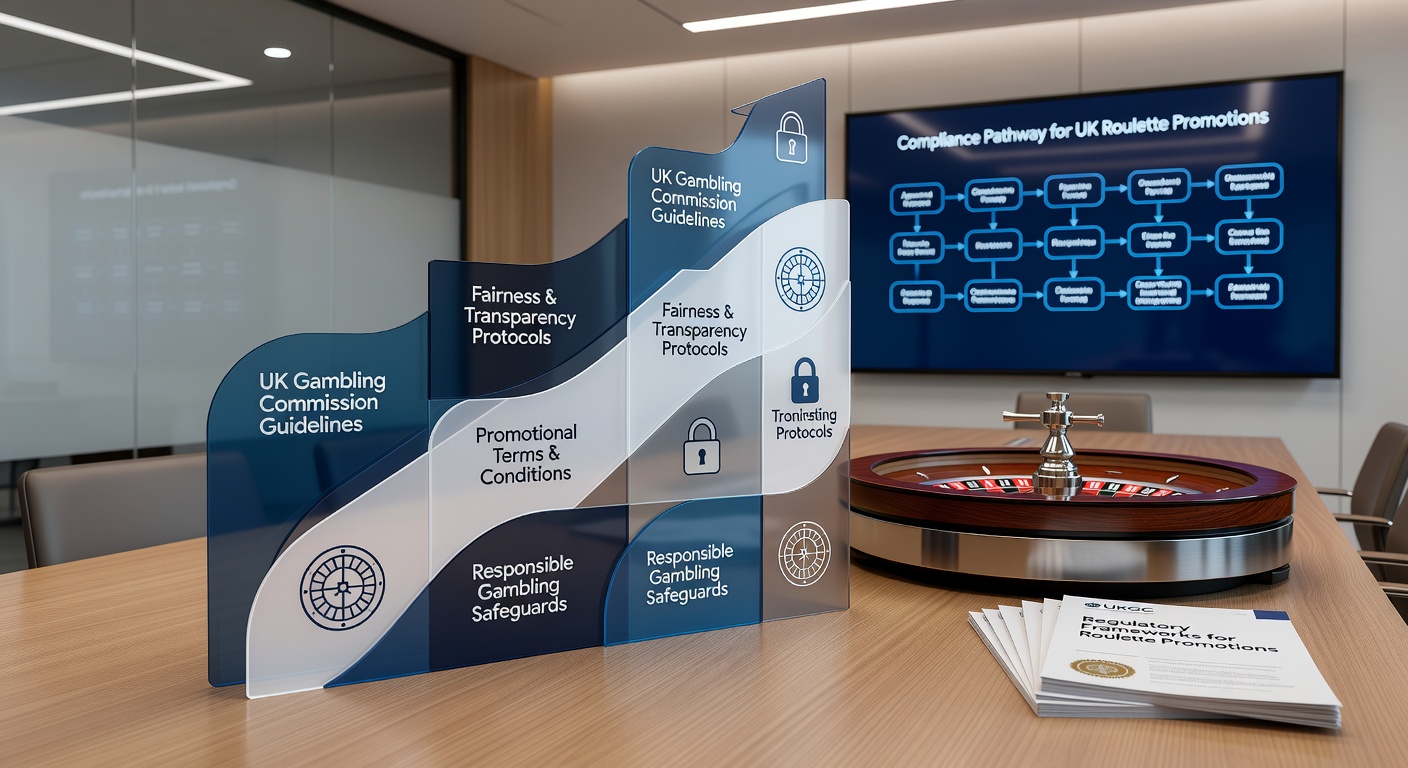 Regulatory documents and roulette wheel illustration showing compliance frameworks
