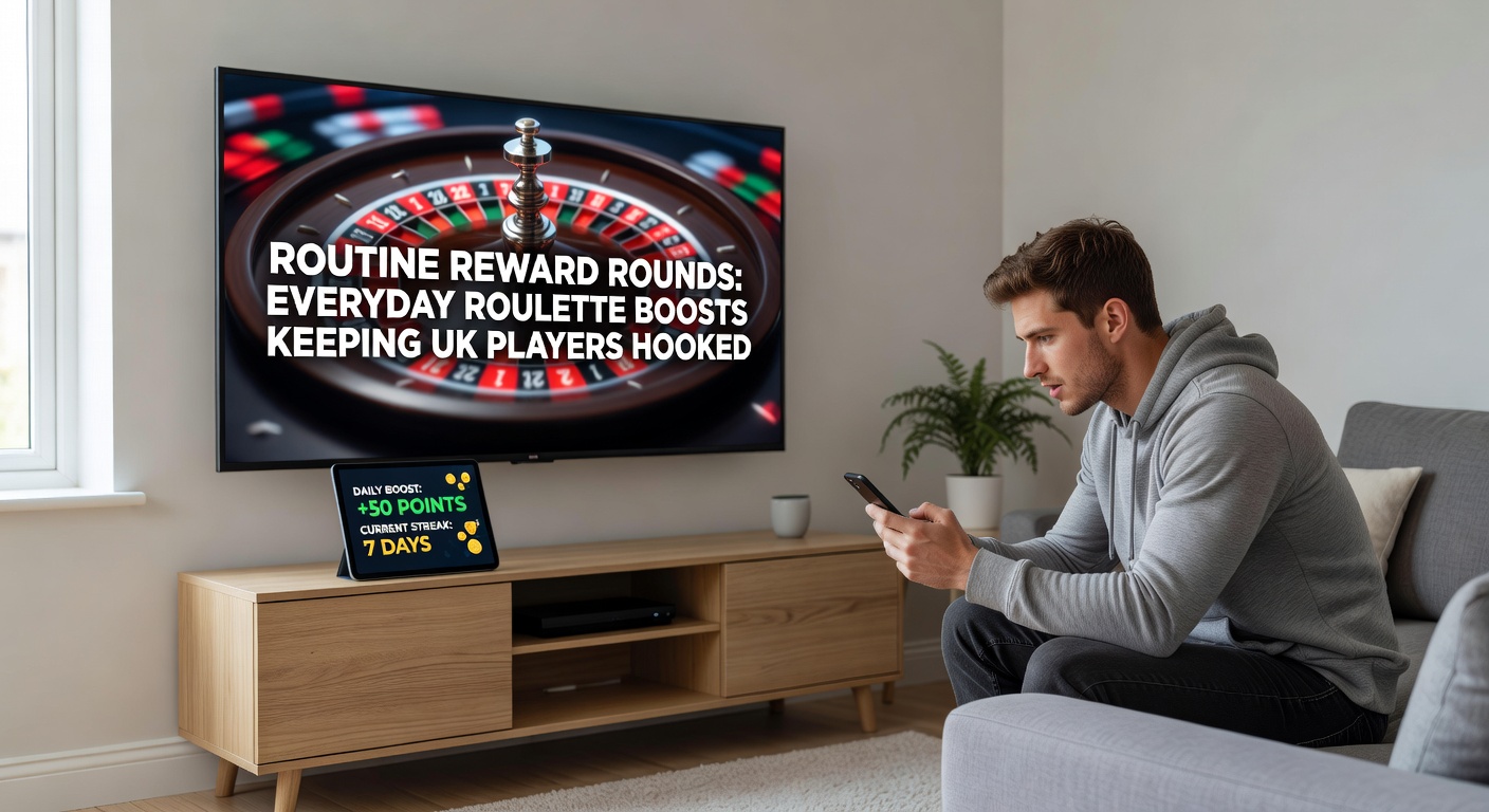 Close-up of a mobile screen showing daily roulette reward notification, with spinning wheel and boost icons for engaged UK players