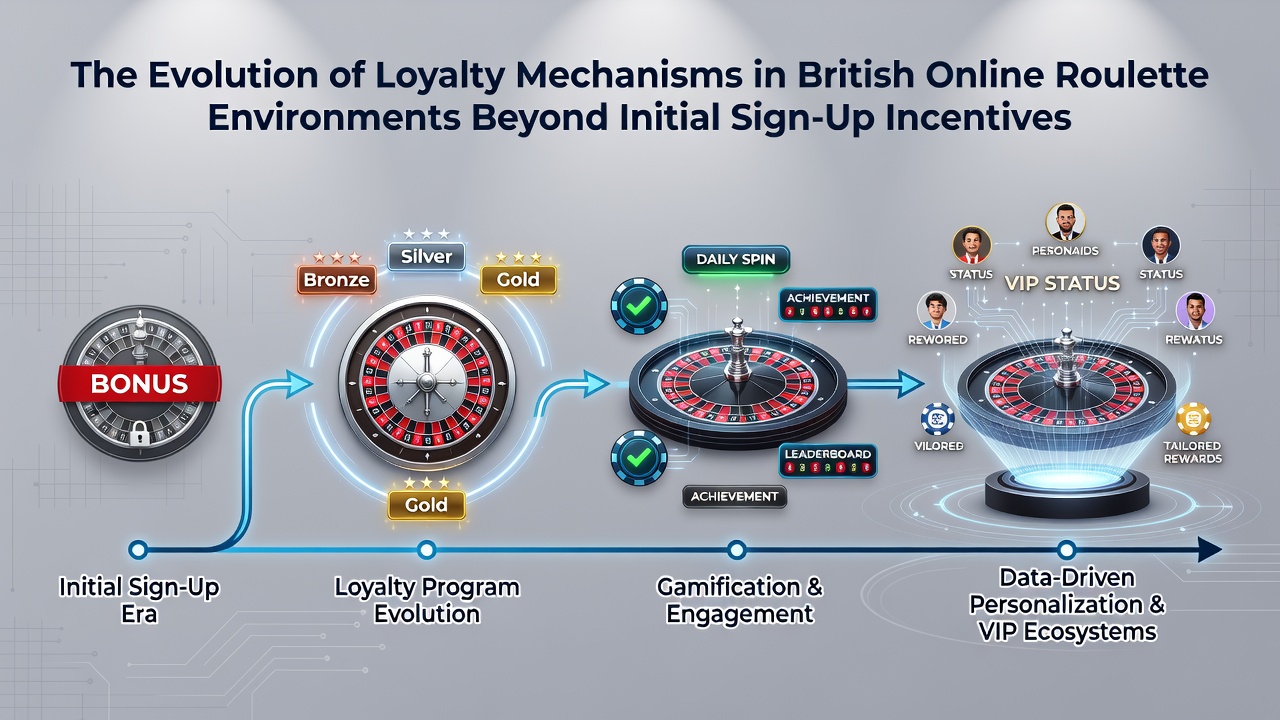 Evolution of loyalty programs in British online roulette showing tiered rewards and player retention features